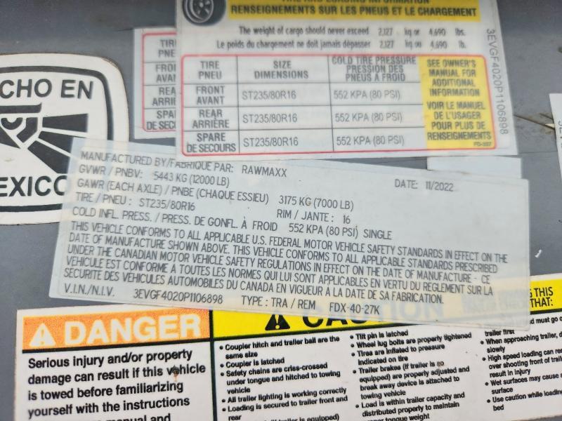 2023 Raw Maxx Flatbed Trailer