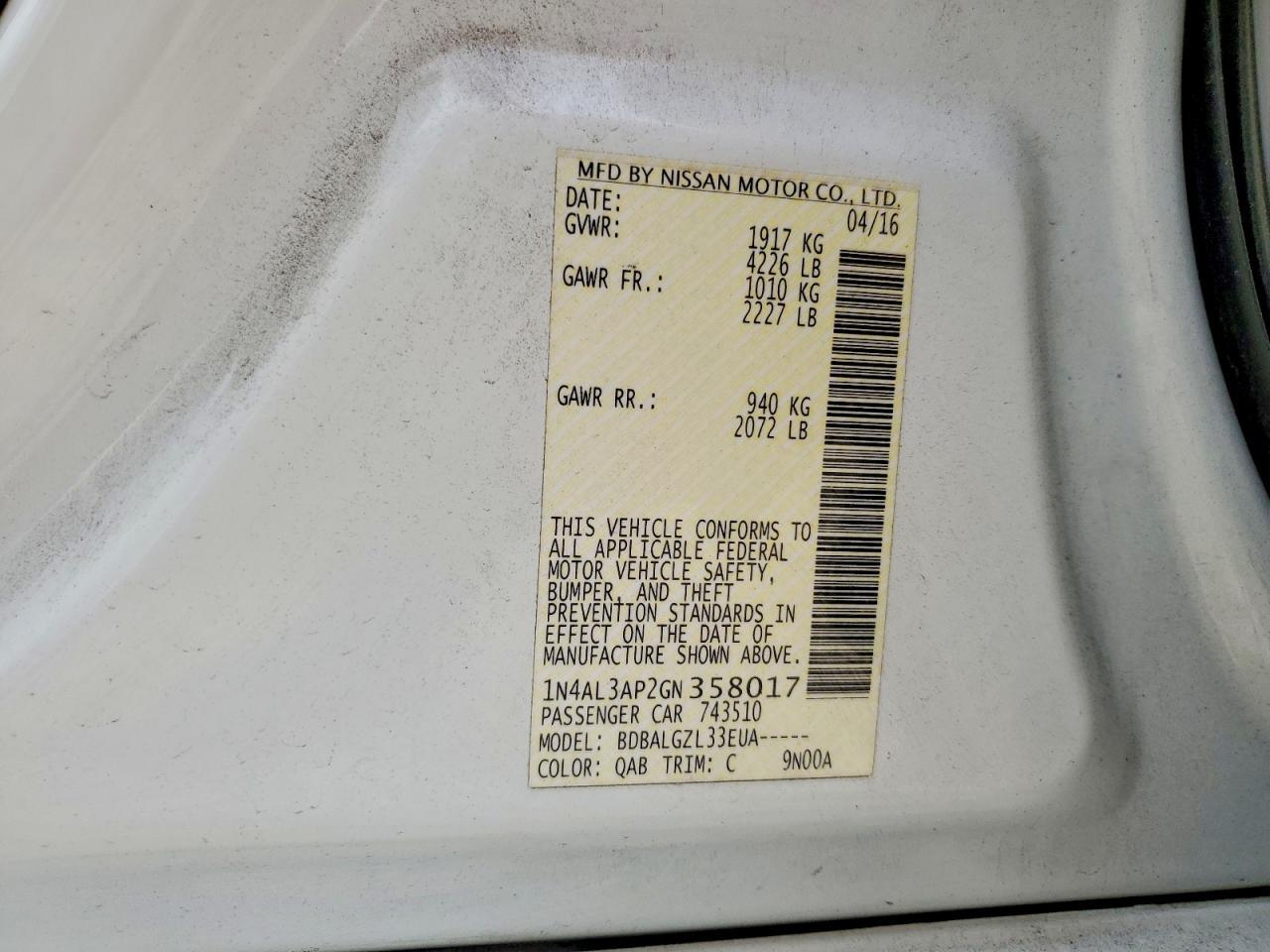 2016 Nissan Altima 2.5