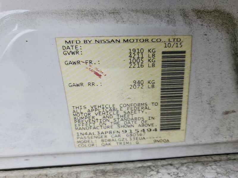 2015 Niss Altima 2.5 s