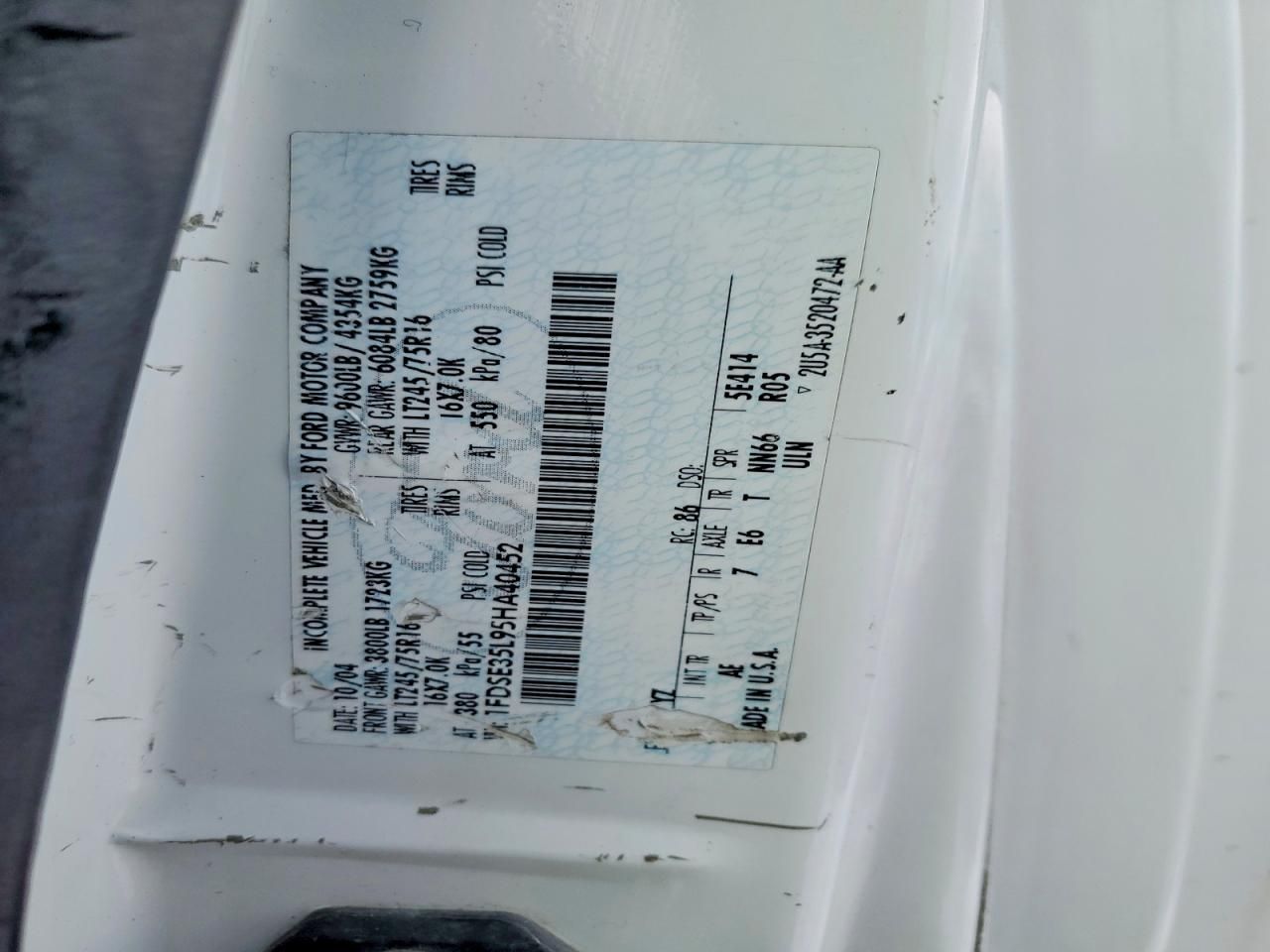 2005 Ford Econoline E350 Super Duty Cutaway Van