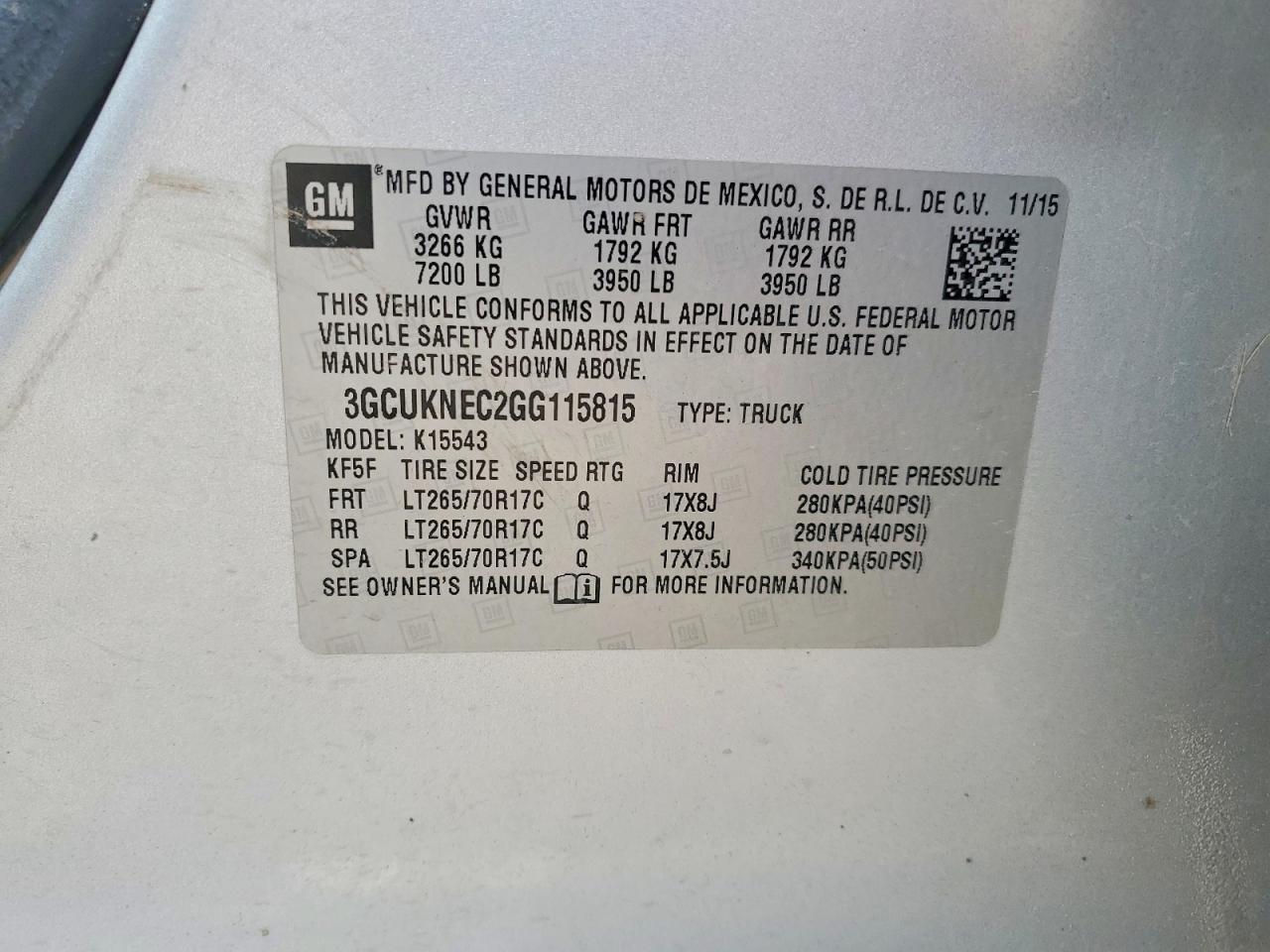 2016 Chevrolet Silverado K1500