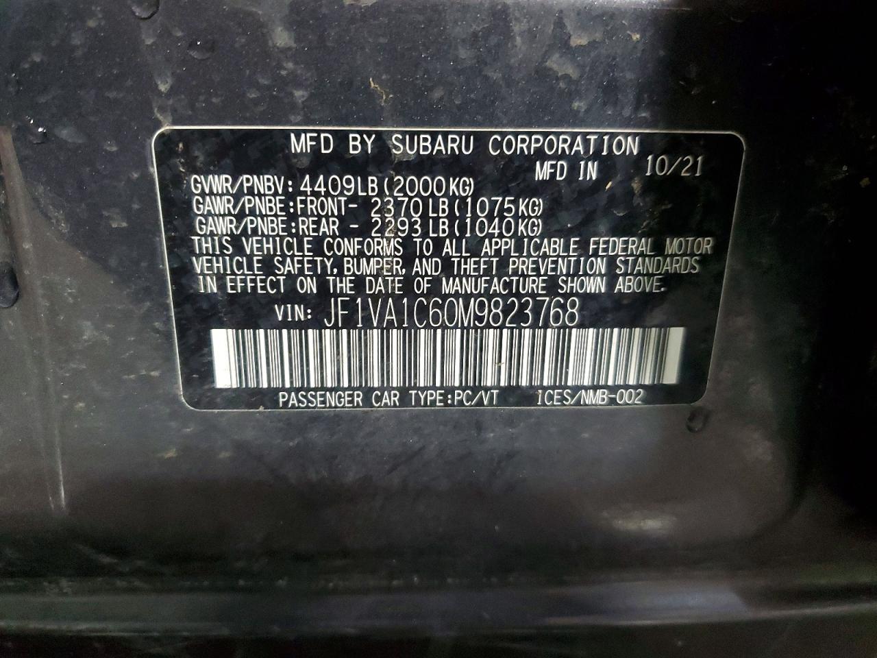2021 Subaru Wrx Premium
