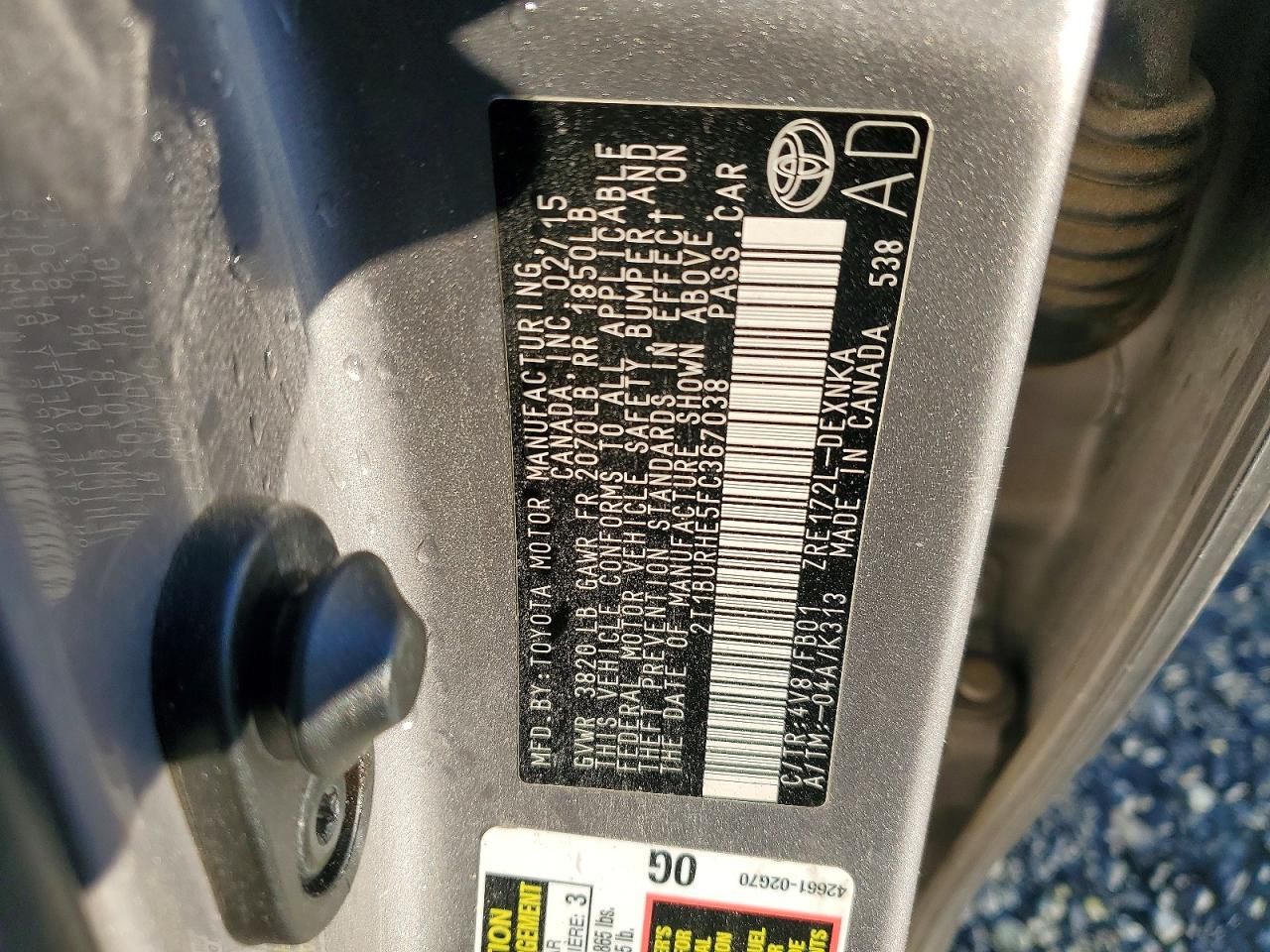 2015 Toyota Corolla l