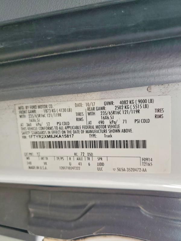 2018 Ford Transit 250 Utility / Service van