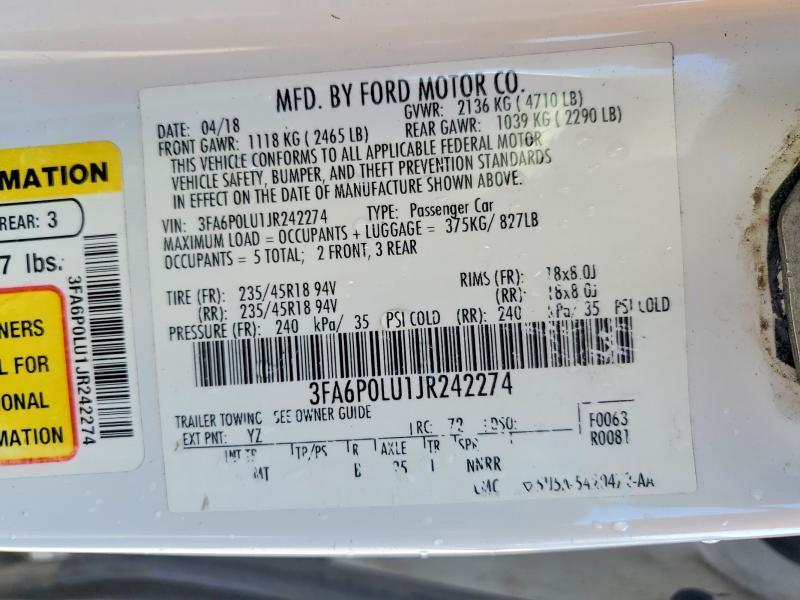 2018 Ford Fusion se Hybrid
