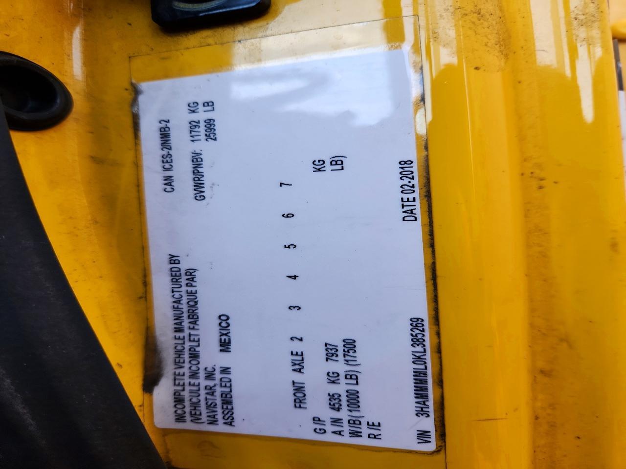 2019 International MA025 BOX Truck