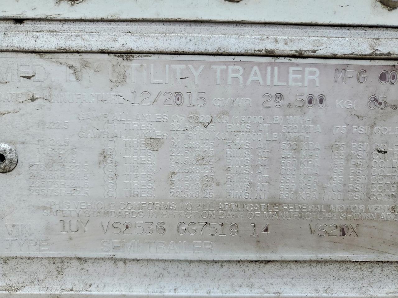 2016 Utility 53' DRY Van