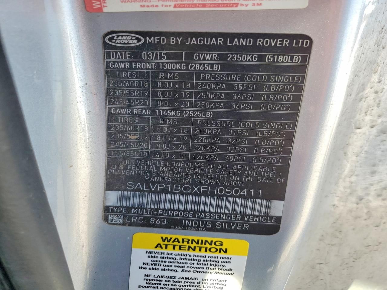 2015 Land Rover Range Rover Evoque Pure Plus