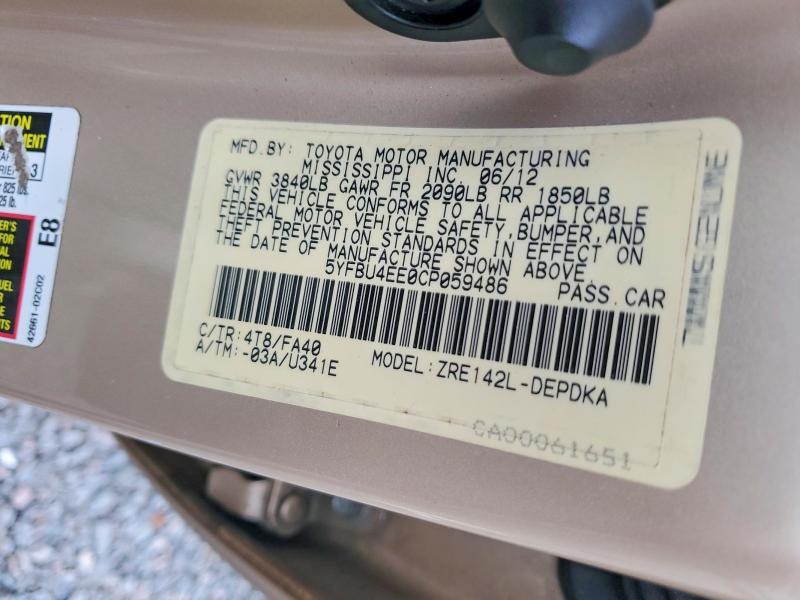 2012 Toyota Corolla l