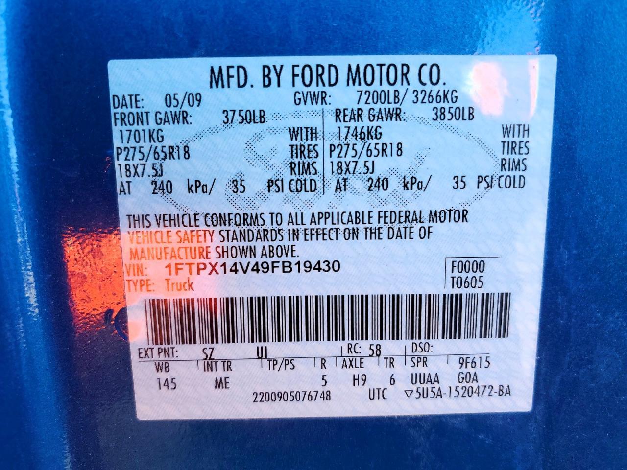 2009 Ford F150 Super Cab