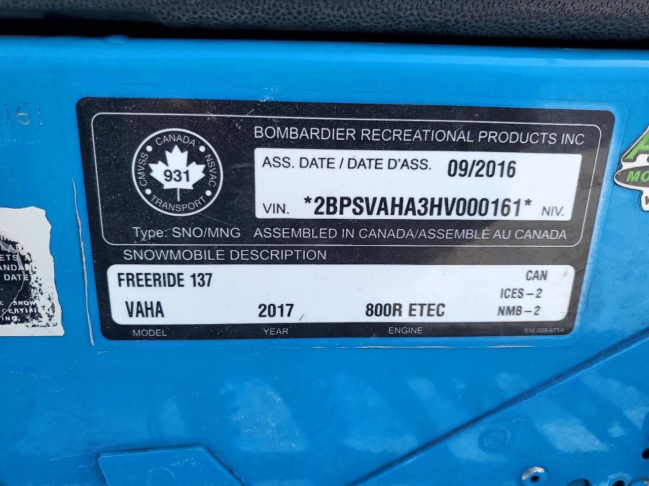 2017 Skidoo 2017 Skidoo Freeride