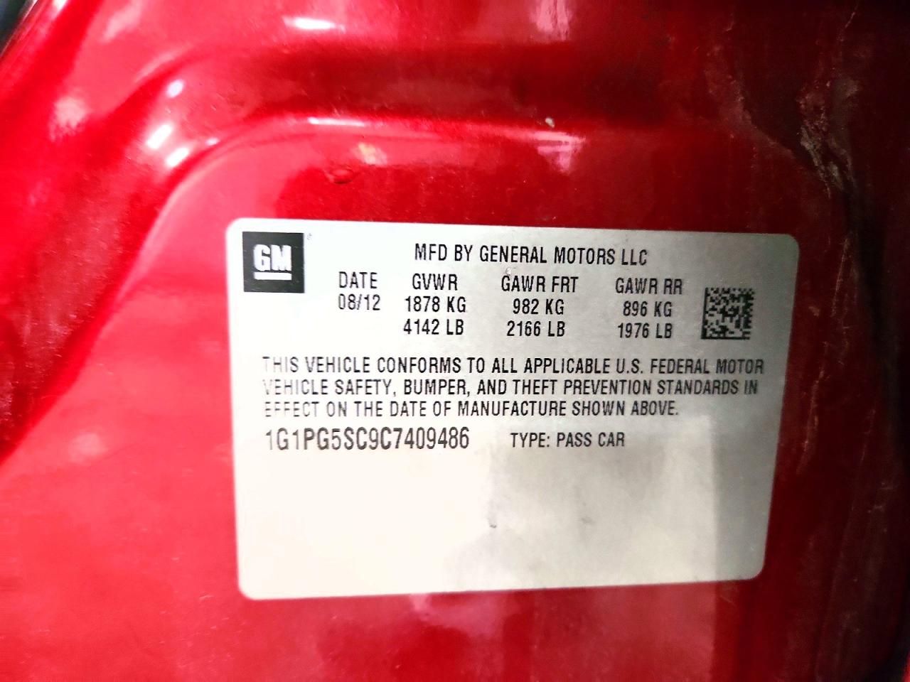 2012 Chevrolet Cruze lt