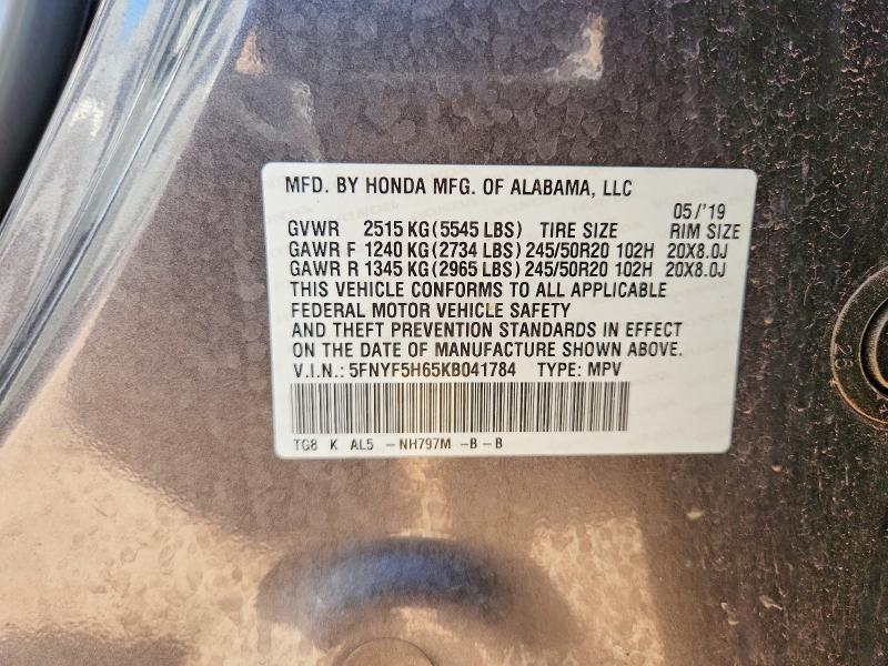 2019 Honda Pilot Touring