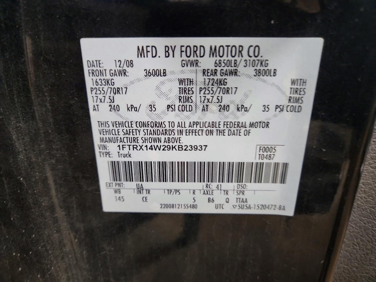2009 Ford F150 Super cab