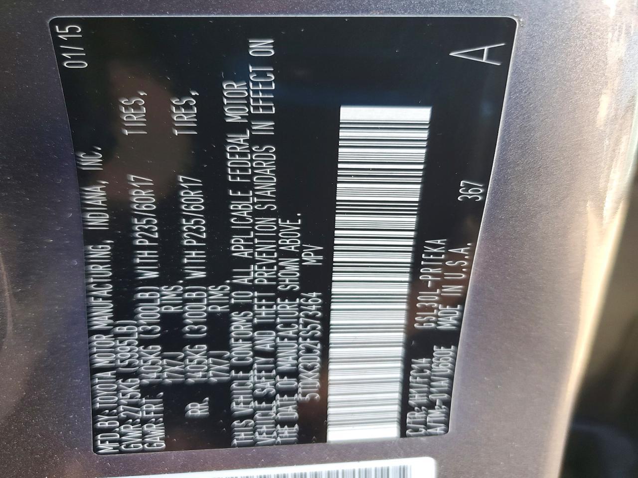 2015 Toyota Sienna le