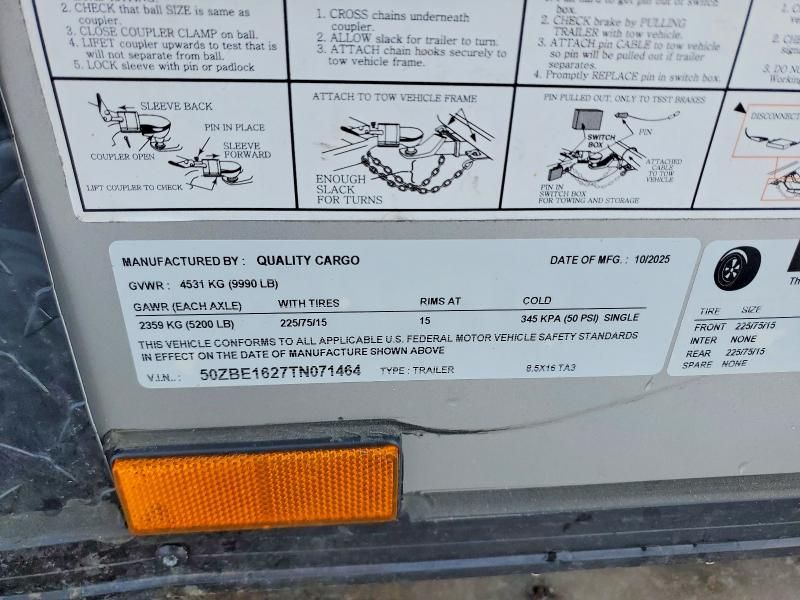 2026 Quality Cargo 8.5X16TA3 Enclosed Cargo Trailer