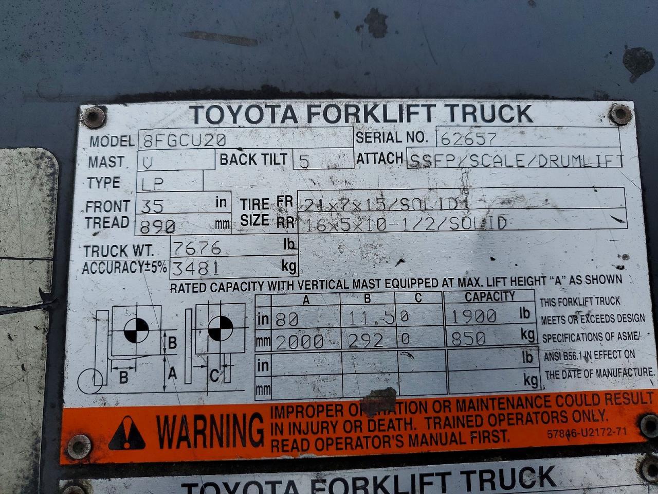 2014 Toyt Forklift-Forklift