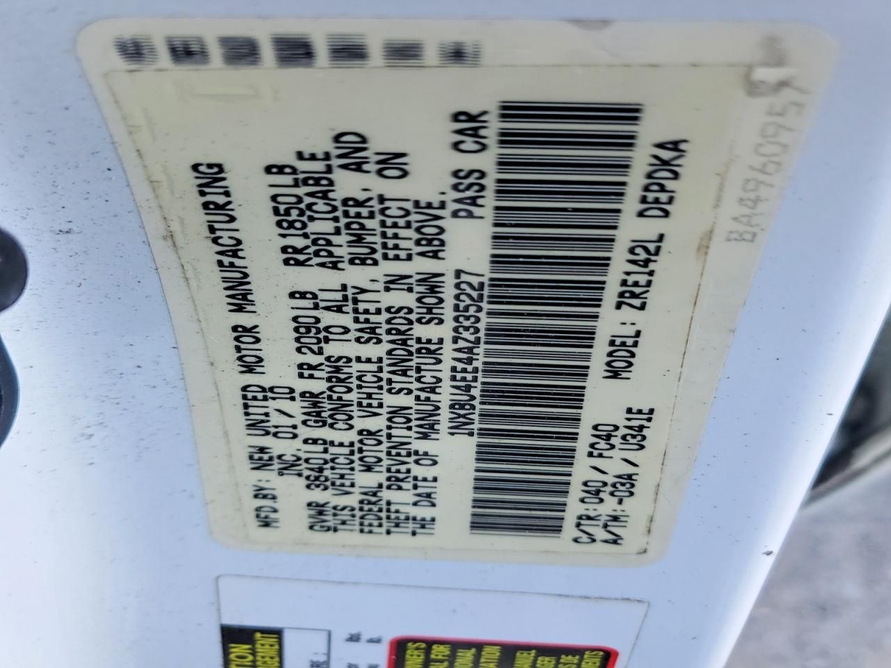 2010 Toyota Corolla Base