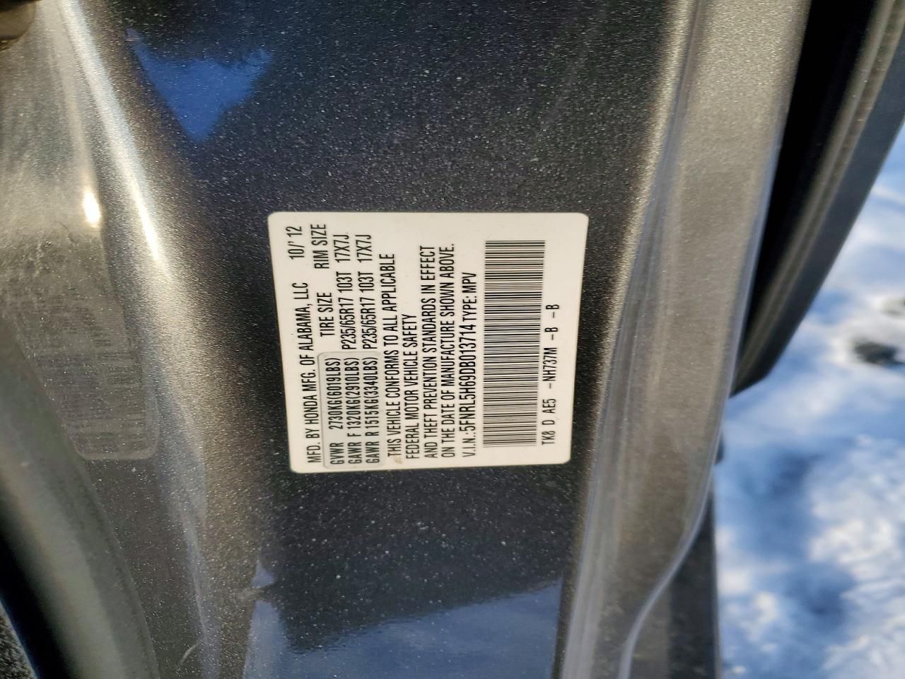 2013 Honda Odyssey exl