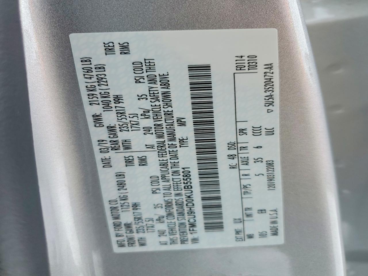 2019 Ford Escape sel