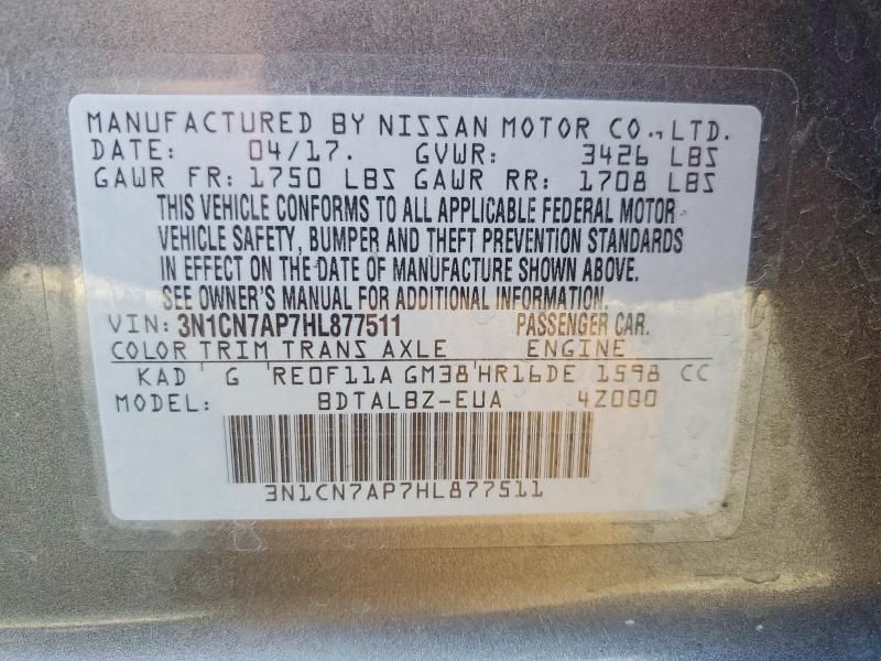 2017 Nissan Versa 1.6 sv