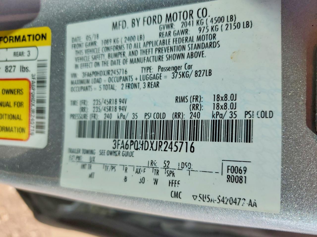 2018 Ford Fusion se