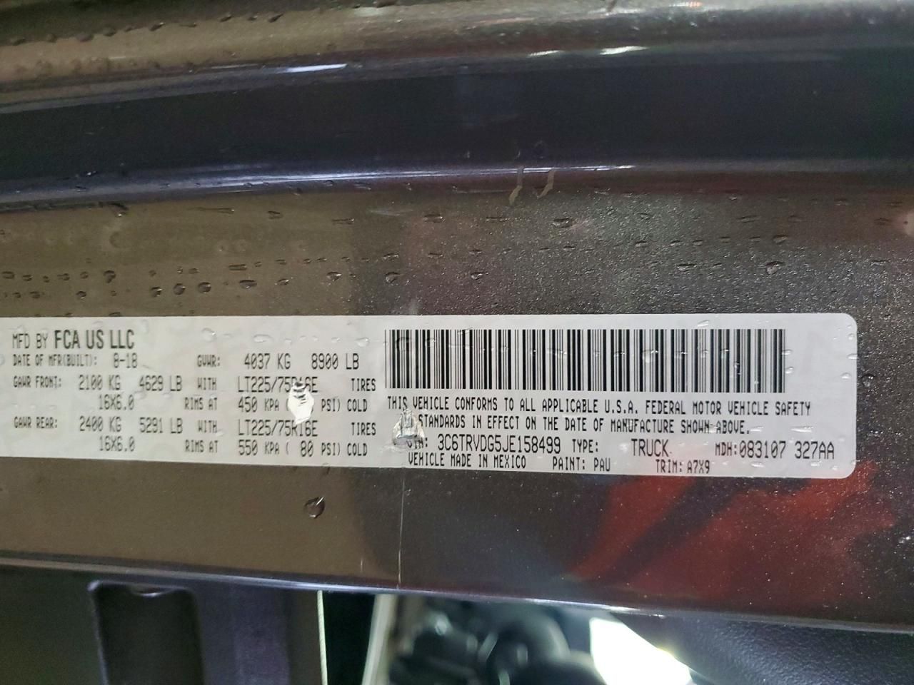 2018 Dodge Ram Promaster Cargo van