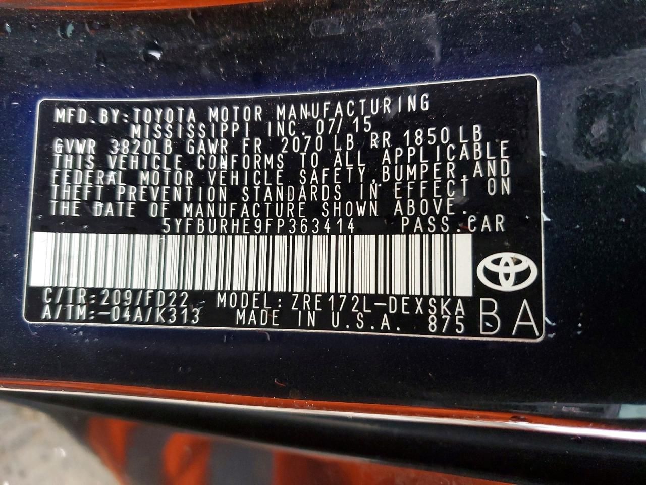 2015 Toyota Corolla l