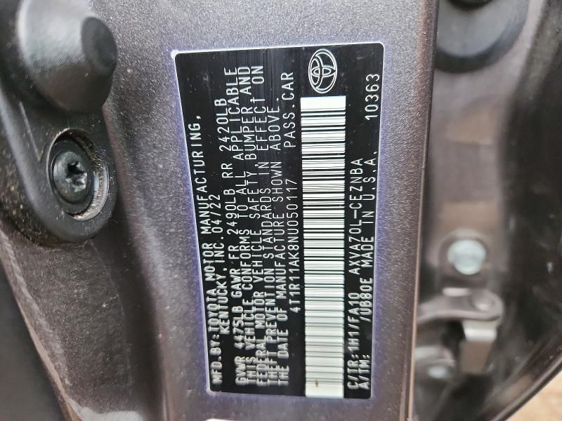 2022 Toyota Camry le