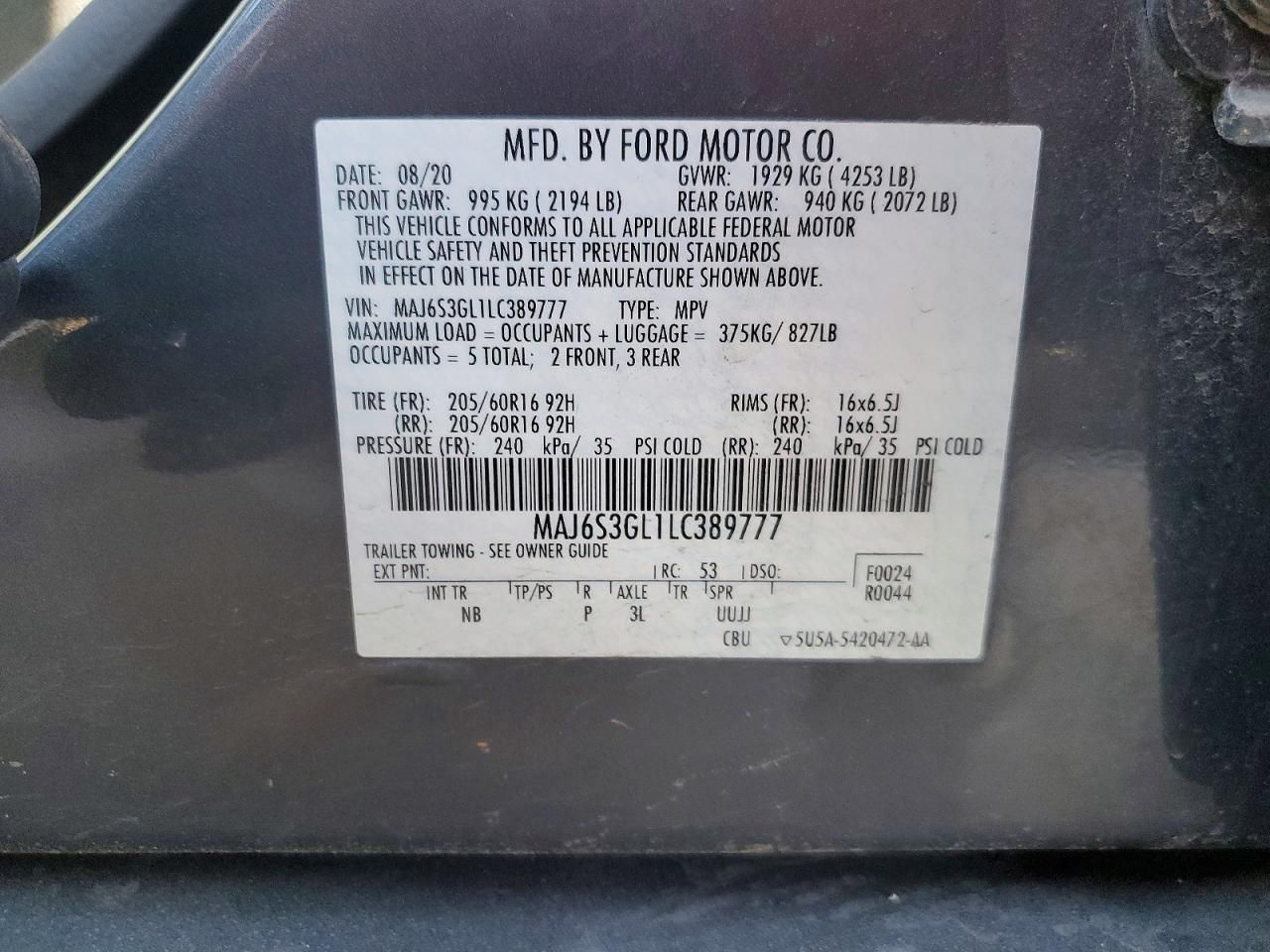 2020 Ford Ecosport se