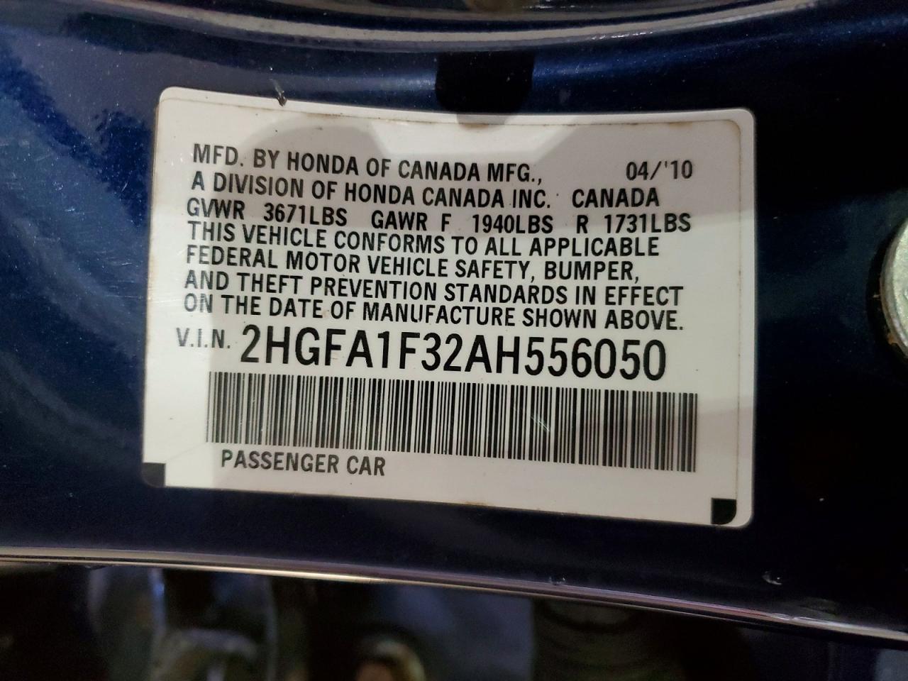 2010 Honda Civic vp