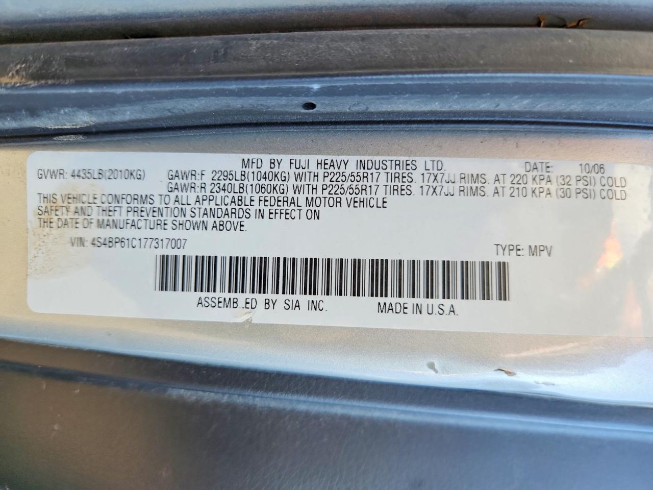 2007 Subaru Outback Outback 2.5i