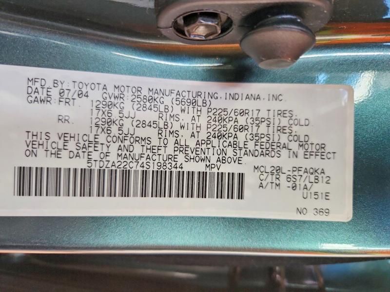 2004 Toyota Sienna xle