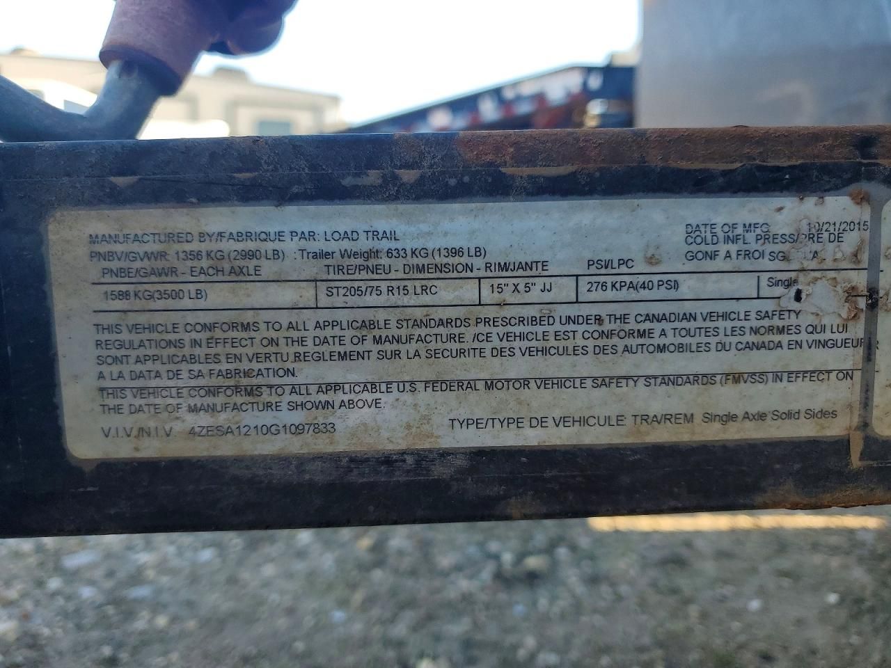 2016 Load Trail Utility Trailer