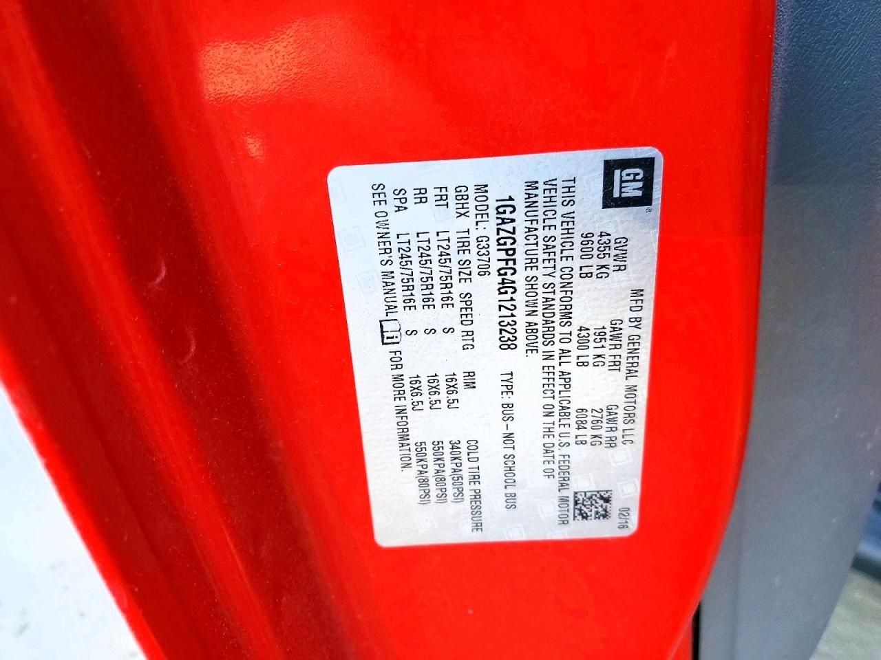 2016 Chevrolet Express G3500 LT