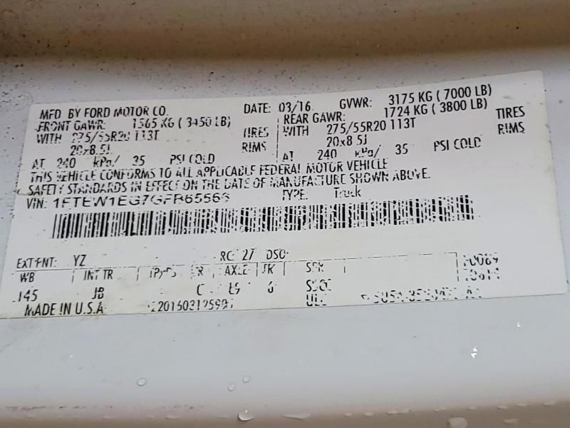 2016 Ford F150 Supercrew