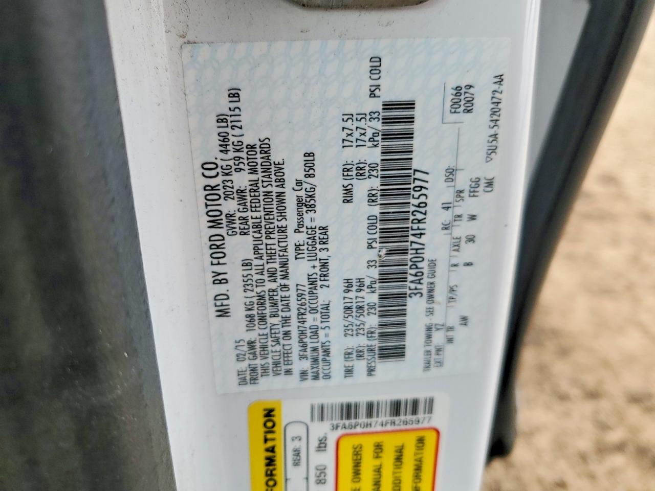 2015 Ford Fusion se
