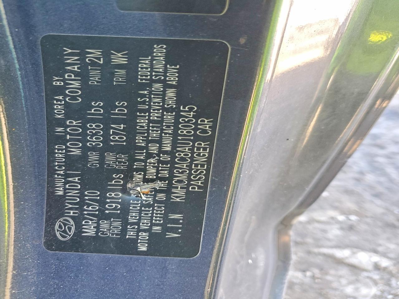 2010 Hyundai Accent Blue