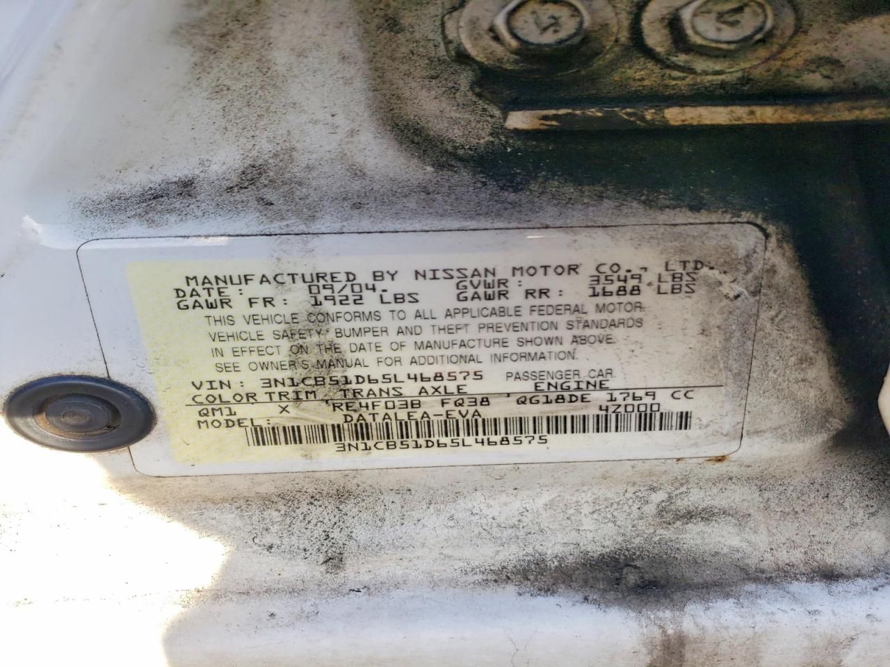 2005 Nissan Sentra 1.8