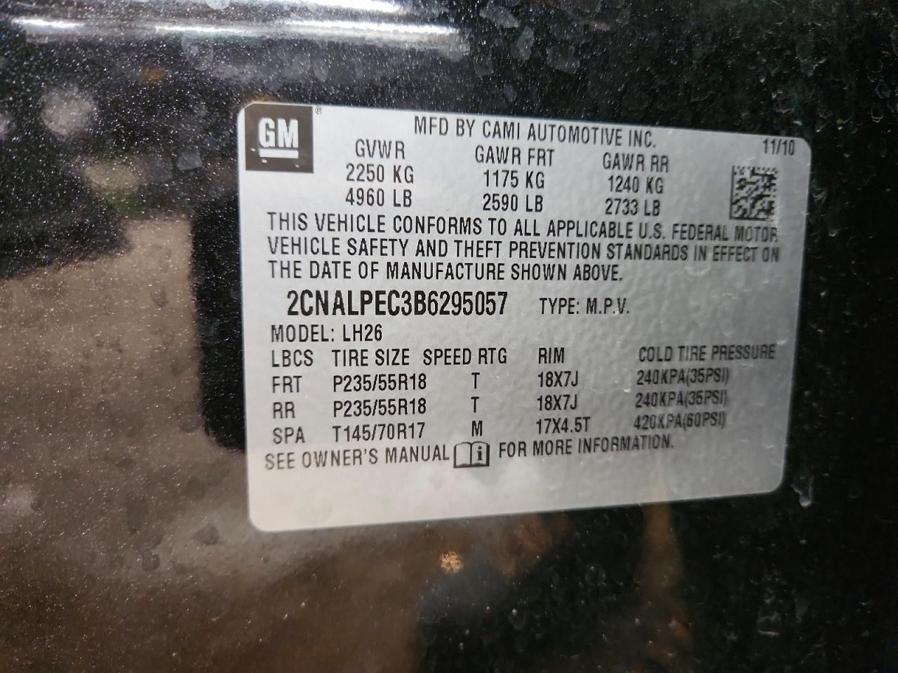 2011 Chevrolet Equinox lt