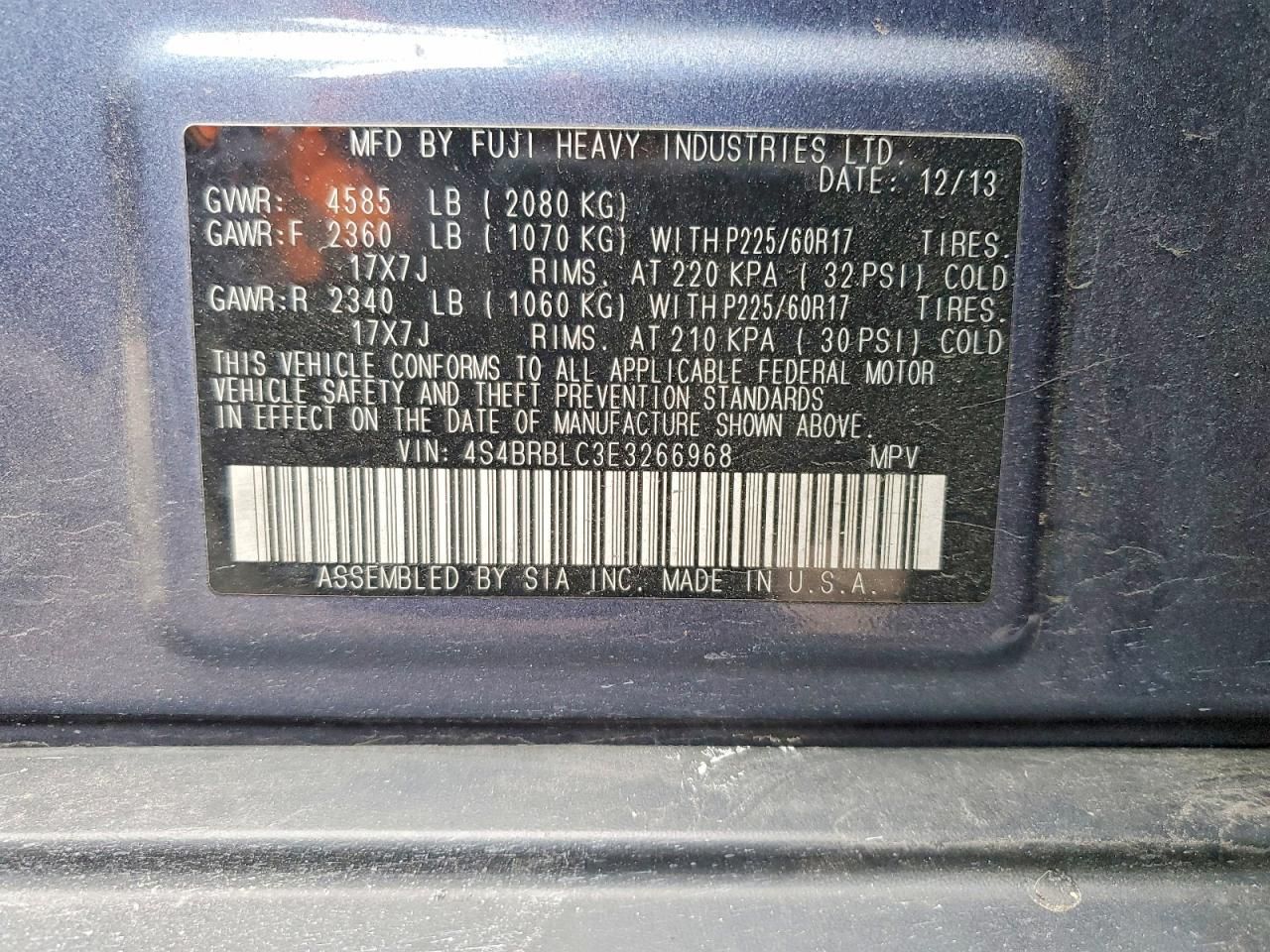 2014 Subaru Outback 2.5i Limited