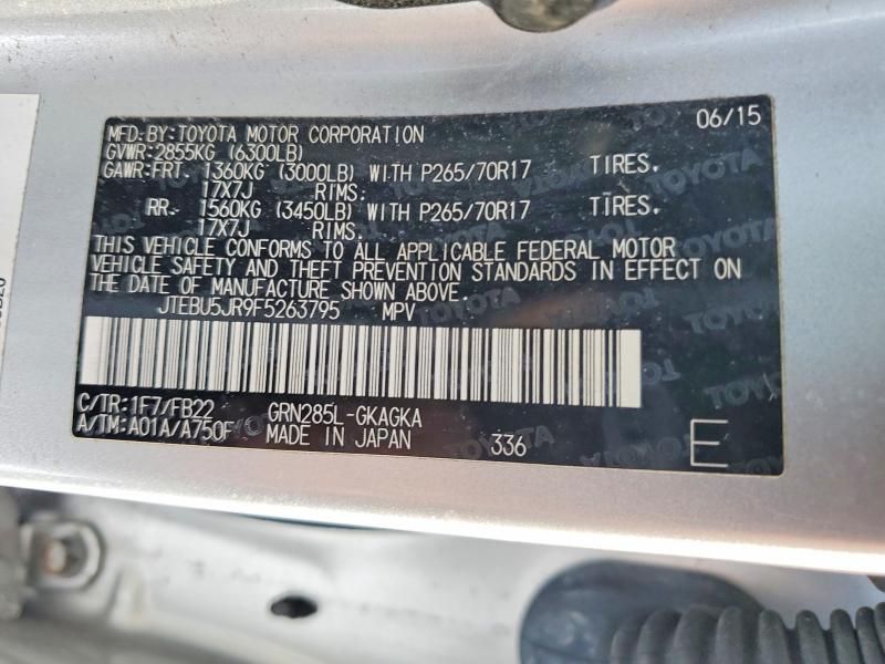 2015 Toyota 4runner Sr5/sr5 Premium