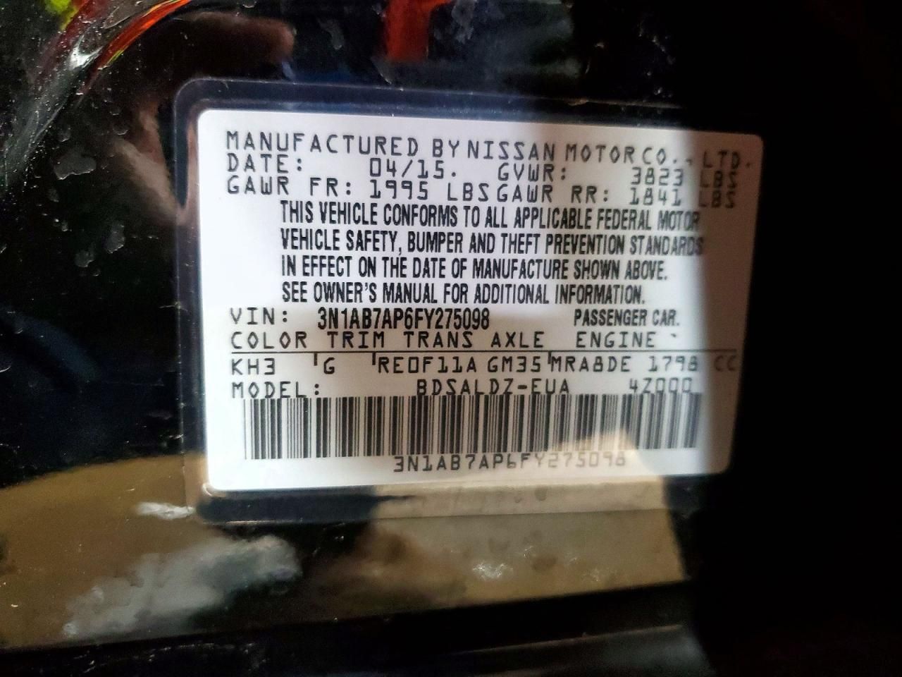 2015 Nissan Sentra s