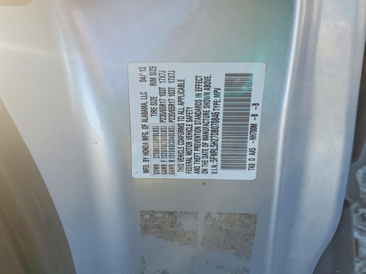 2013 Honda Odyssey lx