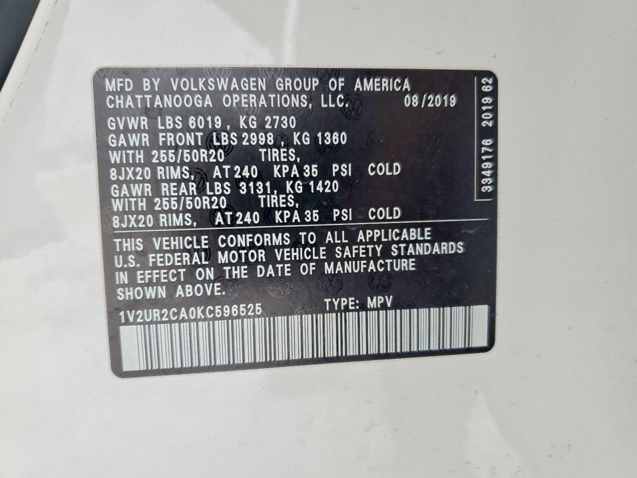 2019 Volkswagen Atlas se