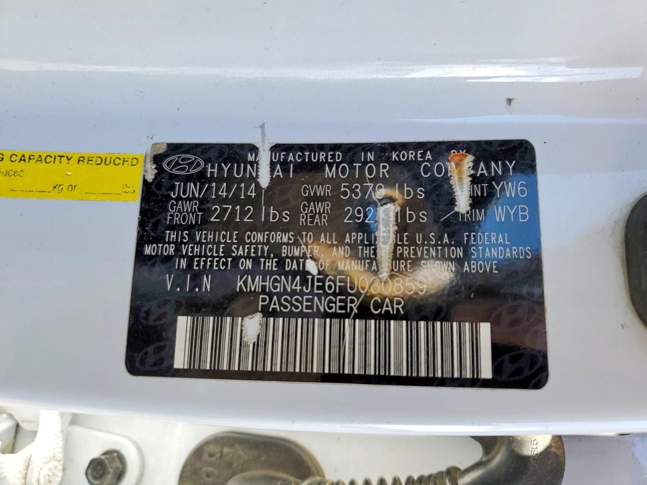 2015 Hyundai Genesis 3.8l