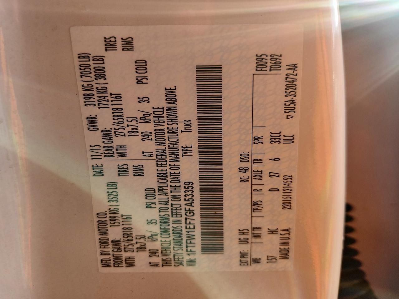 2016 Ford F150 Supercrew