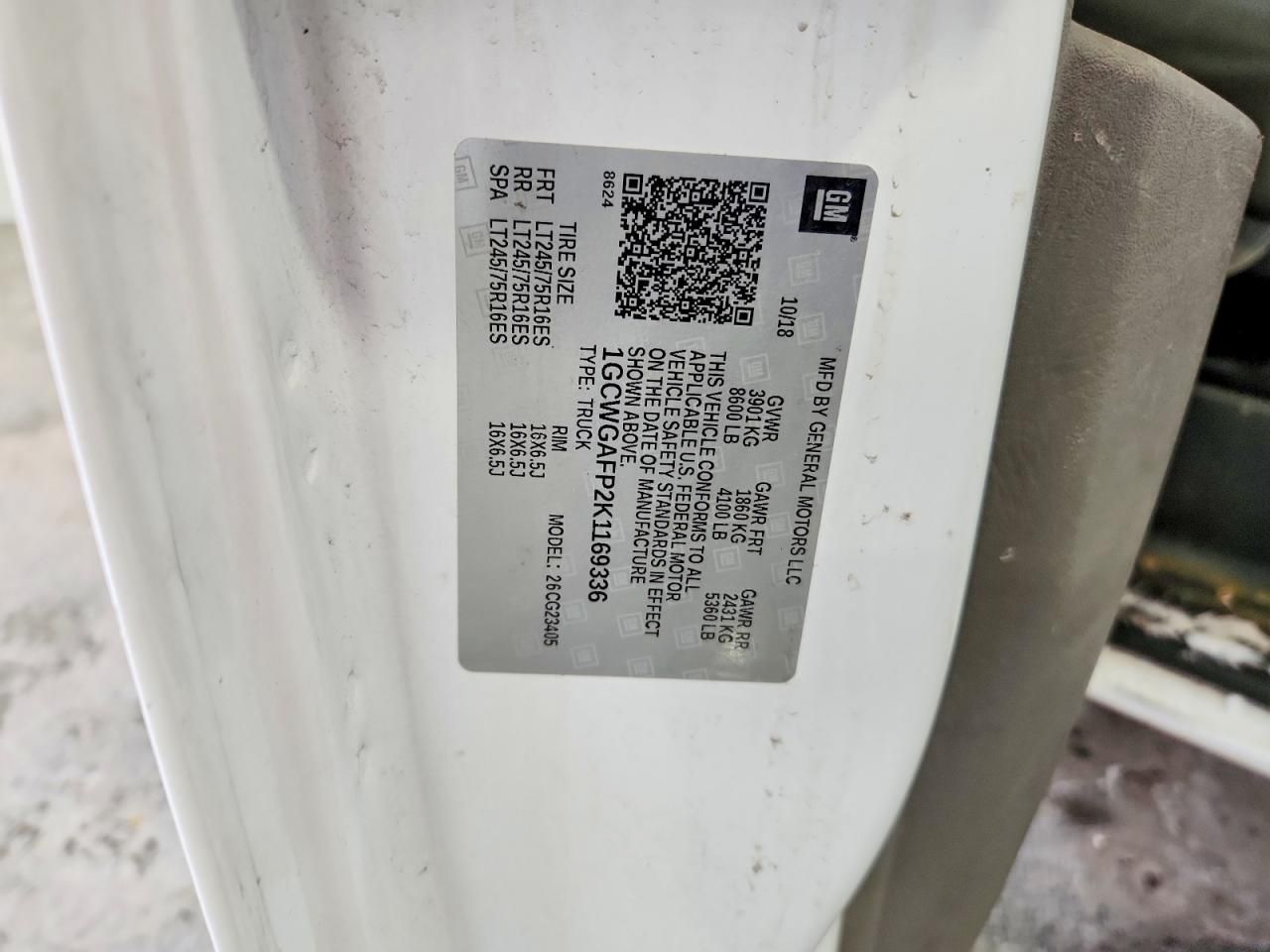 2019 Chevrolet Express 2500 Cargo Utility / Service Van