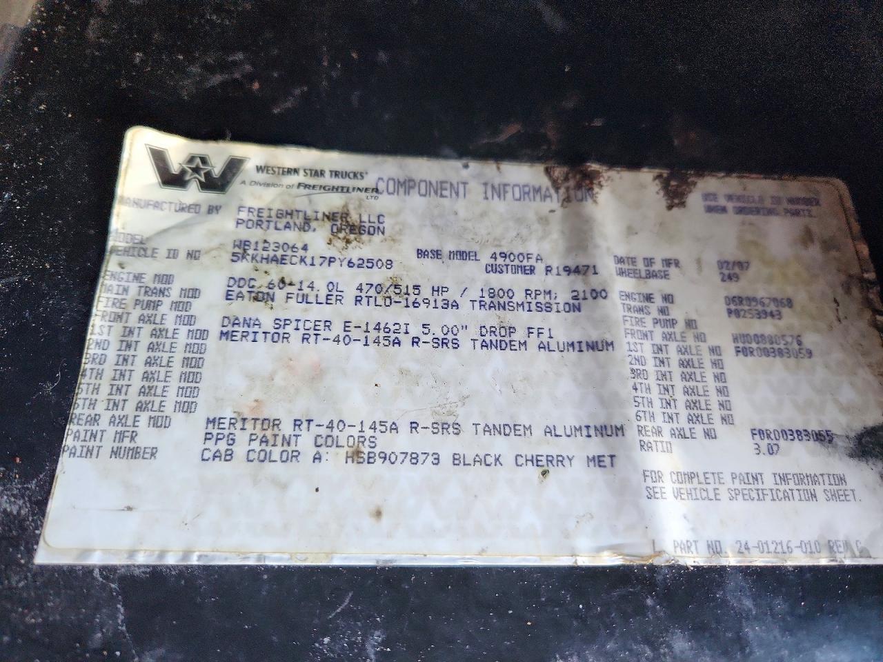 2007 Western Star 4900 Car Hauler Truck