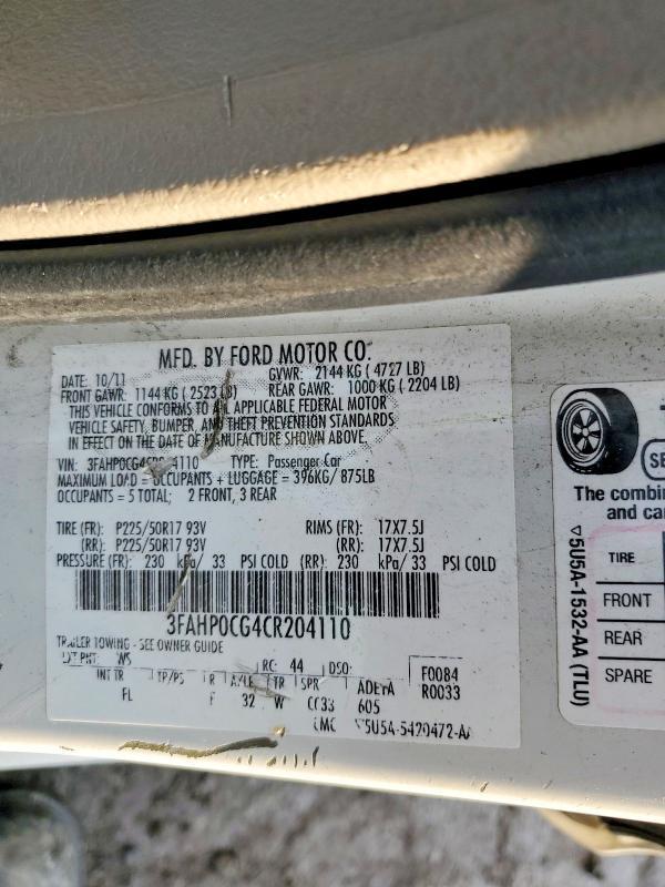 2012 Ford Fusion sel